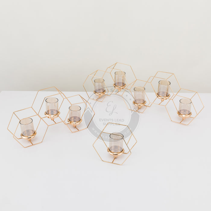 MELI Gold Hexagon Centerpiece Set