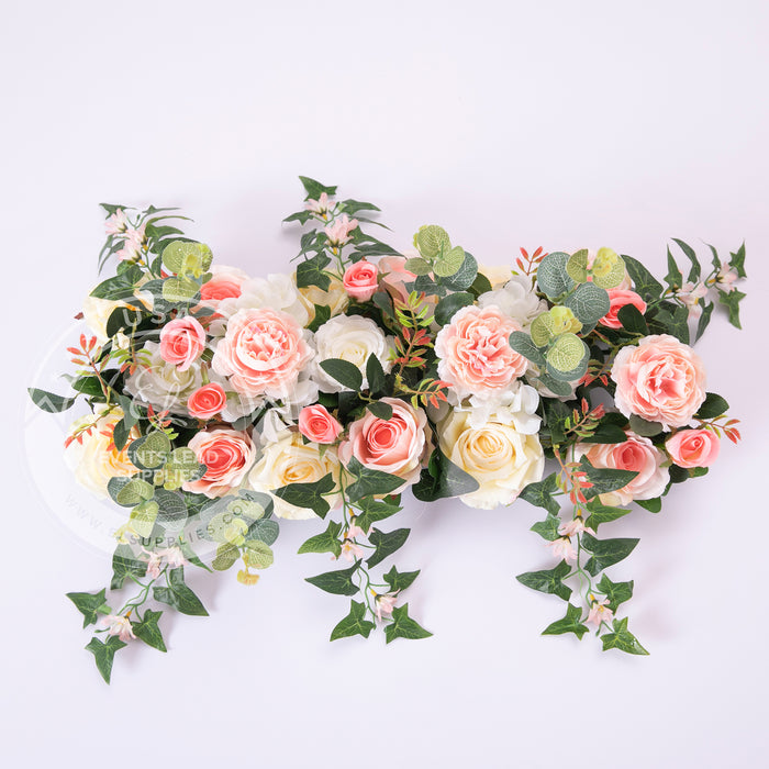 SILK Floral Centerpieces - PEONY Peach and Ivory - 2 Foot Decorative Flowers