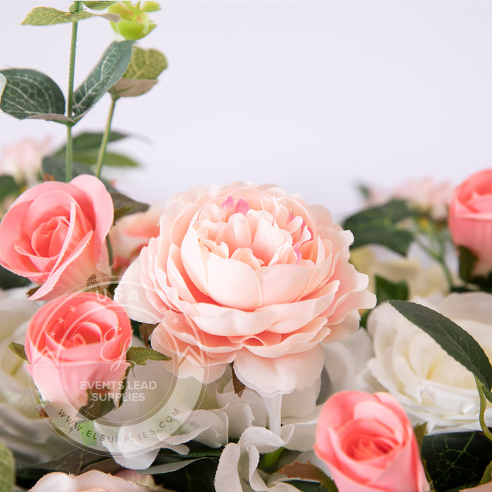 SILK Floral Centerpieces - PEONY Peach and Ivory - 2 Foot Decorative Flowers