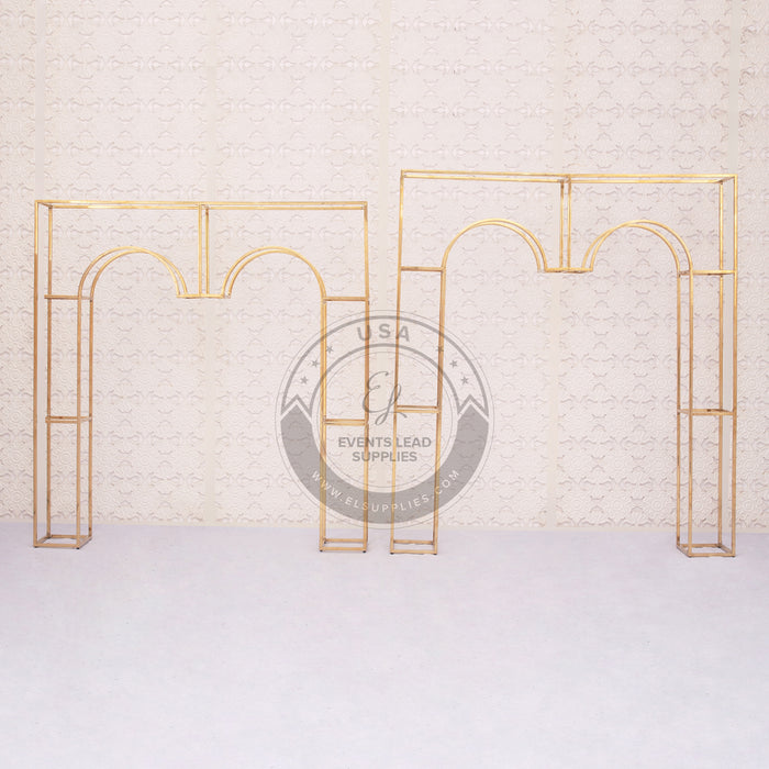 PHANEAAS Gold Arch Frame Backdrop Set