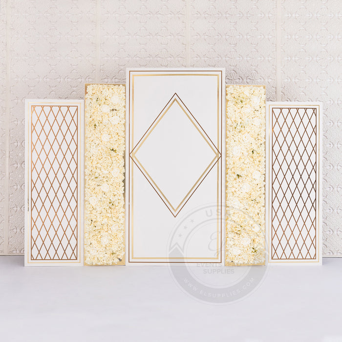 SULIS Gold and White Backdrop