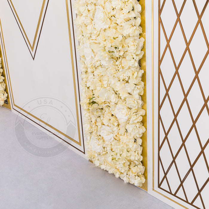SULIS Gold and White Backdrop